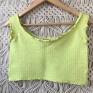 Free People Intimately bright green cropped top sz M-L